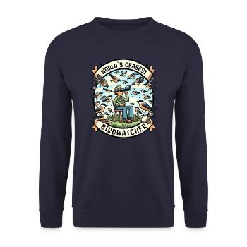 Le meilleur ornithologue du monde Okay Birdwatcher - Sweat-shirt Unisexe - marine - Devant - Alina (178cm) & Michal (187cm)