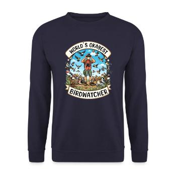 Le meilleur ornithologue du monde Okay Birdwatcher - Sweat-shirt Unisexe - marine - Devant - Alina (178cm) & Michal (187cm)