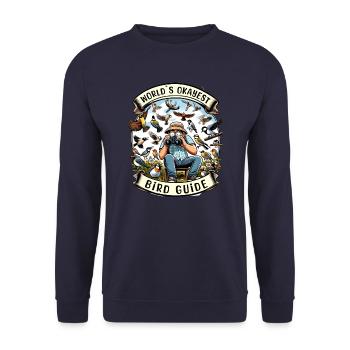 World's Best Okay Bird Guide Bird Watching - Unisex Sweatshirt - navy - Front - Alina (178cm) & Michal (187cm)