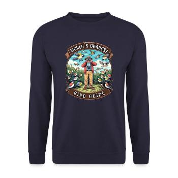 World's Best Okay Bird Guide Bird Watching - Unisex Sweatshirt - navy - Front - Alina (178cm) & Michal (187cm)