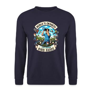 World's Best Okayer Bird Guide Bird Watching - Unisex Sweatshirt - navy - Front - Alina (178cm) & Michal (187cm)