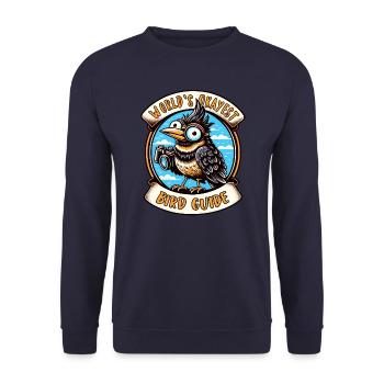 World's Best Okay Bird Guide Bird Watching - Unisex Sweatshirt - navy - Front - Alina (178cm) & Michal (187cm)
