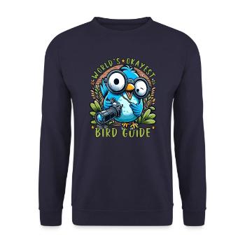 World's Best Okay Bird Guide Bird Watching - Unisex Sweatshirt - navy - Front - Alina (178cm) & Michal (187cm)
