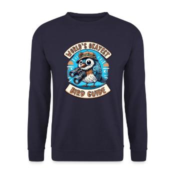 World's Best Okay Bird Guide Bird Watching - Unisex Sweatshirt - navy - Front - Alina (178cm) & Michal (187cm)