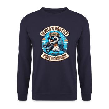 Le meilleur photographe d’observation d’oiseaux au monde - Sweat-shirt Unisexe - marine - Devant - Alina (178cm) & Michal (187cm)