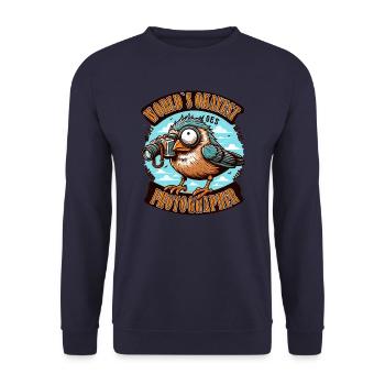 Le meilleur photographe d’observation d’oiseaux au monde - Sweat-shirt Unisexe - marine - Devant - Alina (178cm) & Michal (187cm)