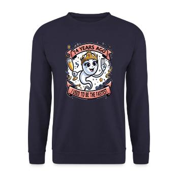 Il y a 74 ans, j’étais la femme la plus rapide - Sweat-shirt Unisexe - marine - Devant - Alina (178cm) & Michal (187cm)