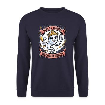 24 Years Ago I Was The Fastest Woman - Unisex Sweatshirt - navy - Front - Alina (178cm) & Michal (187cm)
