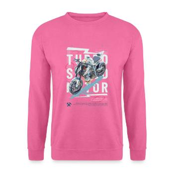 Motorcycle Technical Drawing - Unisex Sweatshirt - pink - Front