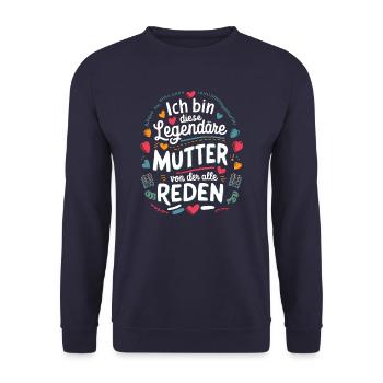Le cœur et l’amour d’une mère légendaire - Sweat-shirt Unisexe - marine - Devant - Alina (178cm) & Michal (187cm)