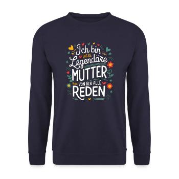 Legendary Mother's Heart & Love Saying - Unisex Sweatshirt - navy - Front - Alina (178cm) & Michal (187cm)