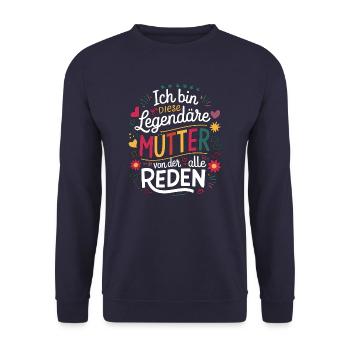 Le cœur et l’amour d’une mère légendaire - Sweat-shirt Unisexe - marine - Devant - Alina (178cm) & Michal (187cm)