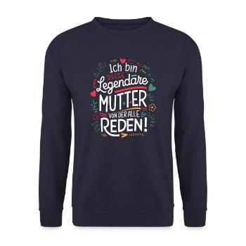 Le cœur et l’amour d’une mère légendaire - Sweat-shirt Unisexe - marine - Devant - Alina (178cm) & Michal (187cm)