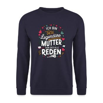 Le cœur et l’amour d’une mère légendaire - Sweat-shirt Unisexe - marine - Devant - Alina (178cm) & Michal (187cm)