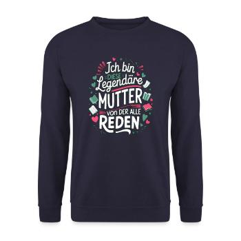 Le cœur et l’amour d’une mère légendaire - Sweat-shirt Unisexe - marine - Devant - Alina (178cm) & Michal (187cm)