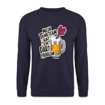 Mon équipe de buveurs a un problème de fléchettes - Sweat-shirt Unisexe - marine - Devant - Alina (178cm) & Michal (187cm)