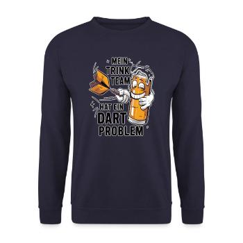 Mon équipe de buveurs a un problème de fléchettes - Sweat-shirt Unisexe - marine - Devant - Alina (178cm) & Michal (187cm)