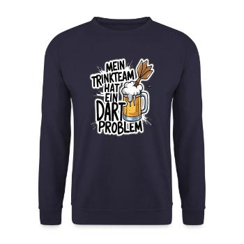 Mon équipe de buveurs a un problème de fléchettes - Sweat-shirt Unisexe - marine - Devant - Alina (178cm) & Michal (187cm)