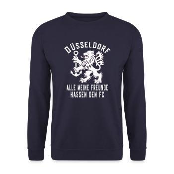 Dusseldorf Lion Anchor All My Friends Hate - Unisex Sweatshirt - navy - Front - Alina (178cm) & Michal (187cm)