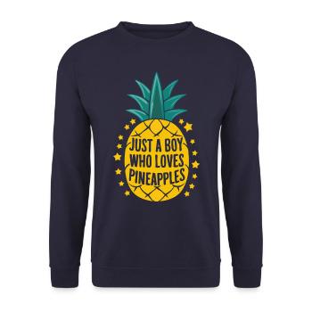 Ananas tropische hawaiianische Frucht - Unisex Pullover - Navy - Vorne - Alina (178cm) & Michal (187cm)