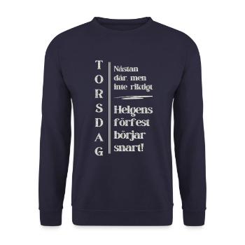 Thursday – Almost there! - Unisex Sweatshirt - navy - Front - Alina (178cm) & Michal (187cm)