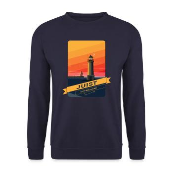 Leuchtturm Juist - Unisex Pullover - Navy - Vorne - Alina (178cm) & Michal (187cm)