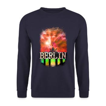 Berlin fou - Sweat-shirt Unisexe - marine - Devant - Alina (178cm) & Michal (187cm)