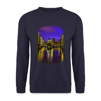 Hamburger Hafen - Unisex Pullover - Navy - Vorne - Alina (178cm) & Michal (187cm)