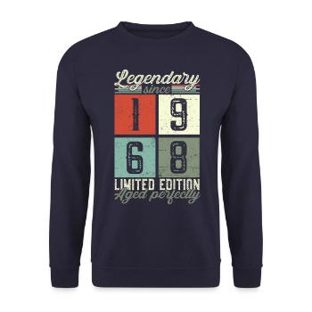 Legendary since 1968 54th birthday gift - Unisex Sweatshirt - navy - Front - Alina (178cm) & Michal (187cm)
