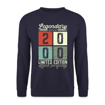 Legendary since 2000 22nd birthday gift men - Unisex Sweatshirt - navy - Front - Alina (178cm) & Michal (187cm)