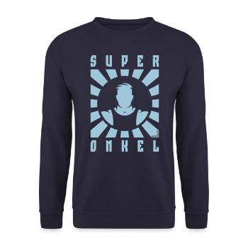 Super Onkel (Superonkel / Strahlen / White) - Unisex Pullover - Navy - Vorne - Alina (178cm) & Michal (187cm)