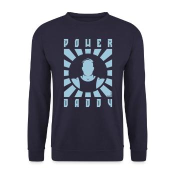 Power Daddy (Dad / Papa / Rays / White) - Unisex Sweatshirt - navy - Front - Alina (178cm) & Michal (187cm)