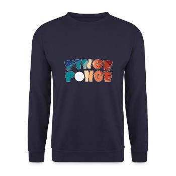 Tischtennis Pinge Ponge Tischtennisspieler - Unisex Pullover - Navy - Vorne - Alina (178cm) & Michal (187cm)