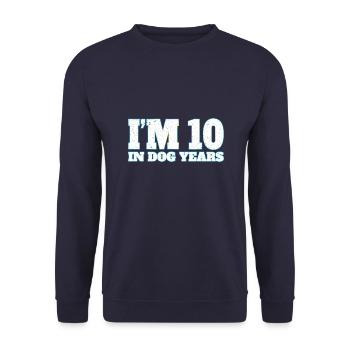 J’ai 10 ans en années de chien - Sweat-shirt Unisexe - marine - Devant - Alina (178cm) & Michal (187cm)