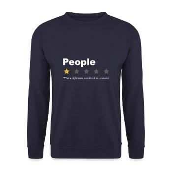 Les gens - quel cauchemar d’humour à faible nombre d’étoiles - Sweat-shirt Unisexe - marine - Devant - Alina (178cm) & Michal (187cm)