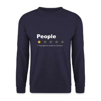 Les gens - quel cauchemar d’humour à faible nombre d’étoiles - Sweat-shirt Unisexe - marine - Devant - Alina (178cm) & Michal (187cm)