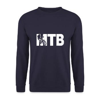 Cool Mountain Bike Art Men Women Mountain Bike Ride - Unisex Sweatshirt - navy - Front - Alina (178cm) & Michal (187cm)