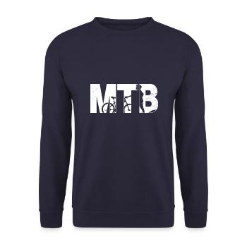 Cool Mountain Bike Art Men Women Mountainbike Ride - Unisex Sweatshirt - navy - Front - Alina (178cm) & Michal (187cm)
