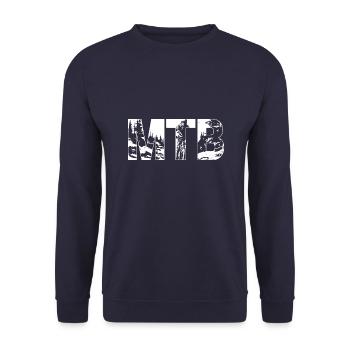 Cool Mountain Bike Art Men Women Mountain Bike Ride - Unisex Sweatshirt - navy - Front - Alina (178cm) & Michal (187cm)
