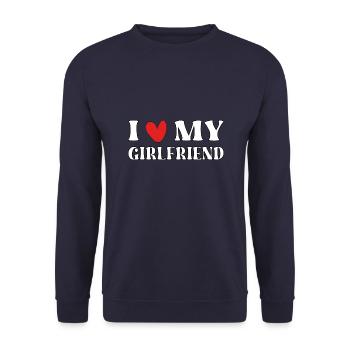 J’aime ma copine - Sweat-shirt Unisexe - marine - Devant - Alina (178cm) & Michal (187cm)