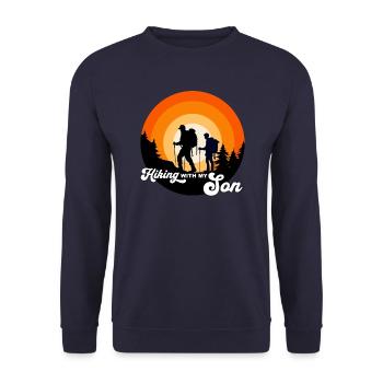 Randonner avec mon fils - wandern mit meinem Sohn - Sweat-shirt Unisexe - marine - Devant - Alina (178cm) & Michal (187cm)
