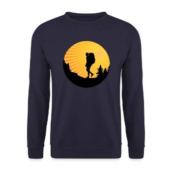 Hiking Clothing Outdoor Backpacking Camping - Unisex Sweatshirt - navy - Front - Alina (178cm) & Michal (187cm)