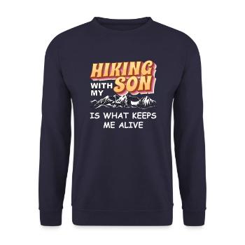 La randonnée avec mon fils me permet de rester en vie - Sweat-shirt Unisexe - marine - Devant - Alina (178cm) & Michal (187cm)