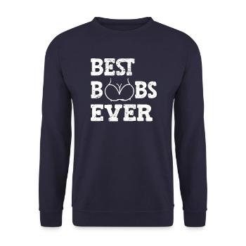 Best Boobs Ever - Unisex Sweatshirt - navy - Front - Alina (178cm) & Michal (187cm)