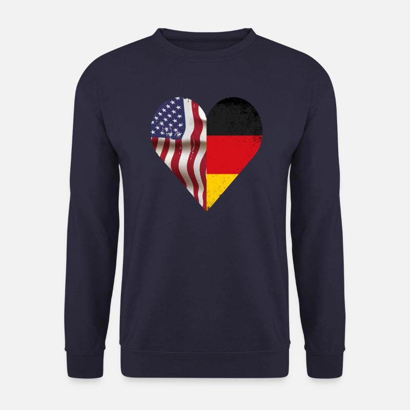 USA Germany Heart - Dual Citizenship Design - Unisex Pullover - Navy