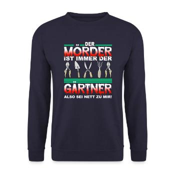 Gärtner Opa Vater Garten Gartenarbeit Hobby - Unisex Pullover - Navy - Vorne - Alina (178cm) & Michal (187cm)