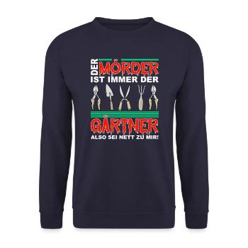 Gärtner Opa Vater Garten Gartenarbeit Hobby - Unisex Pullover - Navy - Vorne - Alina (178cm) & Michal (187cm)