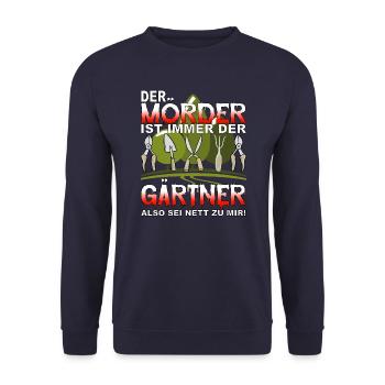 Gärtner Opa Vater Garten Gartenarbeit Hobby - Unisex Pullover - Navy - Vorne - Alina (178cm) & Michal (187cm)