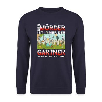 Gärtner Opa Vater Garten Gartenarbeit Hobby - Unisex Pullover - Navy - Vorne - Alina (178cm) & Michal (187cm)