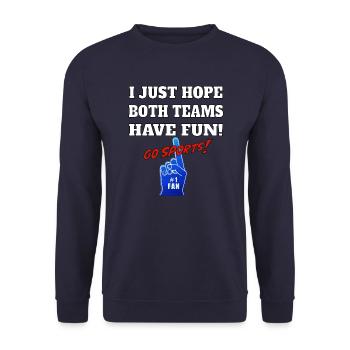 J’espère juste que les deux équipes s’amuseront GO SPORTS - Sweat-shirt Unisexe - marine - Devant - Alina (178cm) & Michal (187cm)